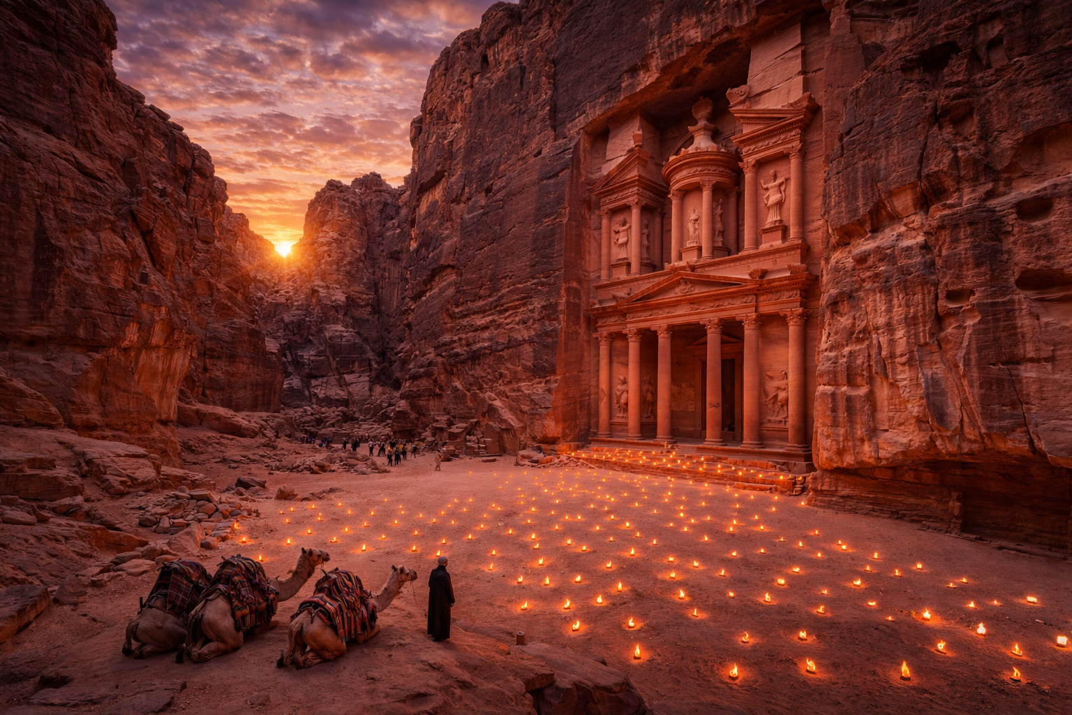 Petra Jordan — Siq canyon leading to the Treasury
